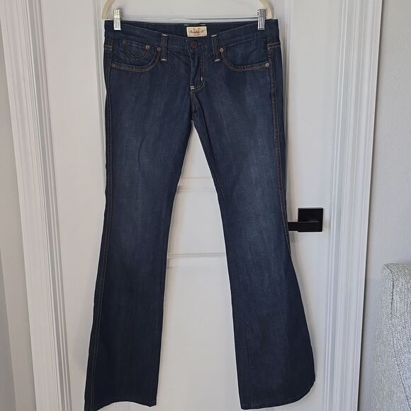 Frankie B Vintage Y2K Low Rise Dark Wash Flare Jeans - Size 8 - Picture 2 of 14